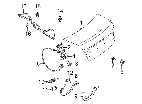 2010 Mercedes-Benz E350 Trunk Lid Diagram 2