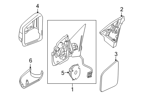 2014 Mercedes-Benz GLK350 Outside Mirrors Diagram