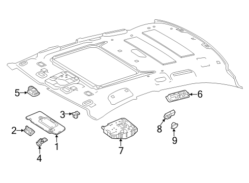 2020 Mercedes-Benz AMG GT 63 S Interior Trim - Roof Diagram 4