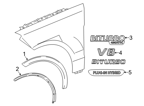 2018 Mercedes-Benz GLE63 AMG S Exterior Trim - Fender Diagram 2