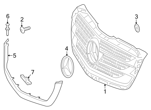 2017 Mercedes-Benz Sprinter 2500 Grille & Components Diagram 2