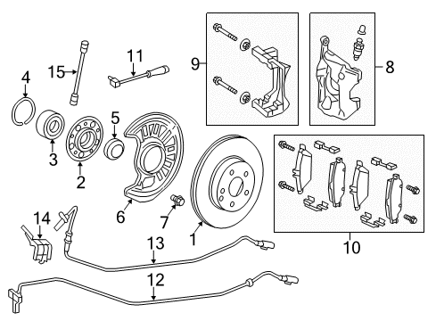 2015 Mercedes-Benz CLA45 AMG Front Brakes Diagram