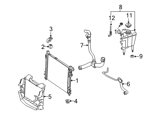 2005 Mercedes-Benz SLK55 AMG Radiator & Components Diagram