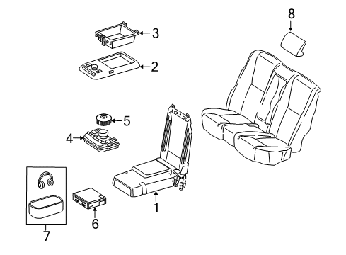 2011 Mercedes-Benz S400 Rear Seat Components Diagram 1