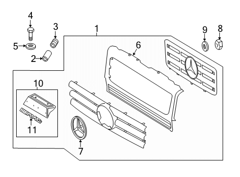 2016 Mercedes-Benz G65 AMG Grille & Components Diagram