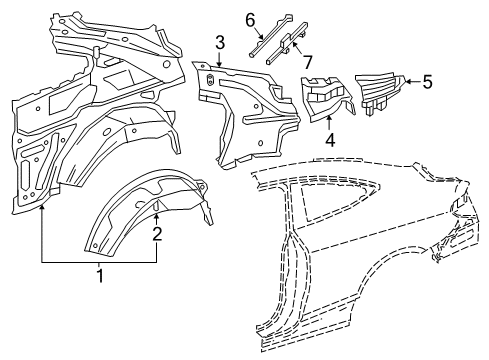 2021 Mercedes-Benz C43 AMG Inner Structure - Quarter Panel