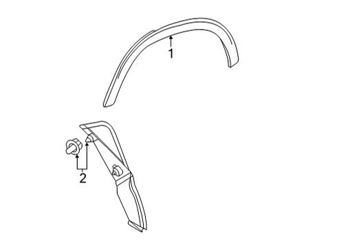 Wheel Opening Molding Diagram for 167-880-01-05-9999