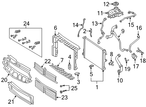 2022 Mercedes-Benz A220 Radiator & Components Diagram