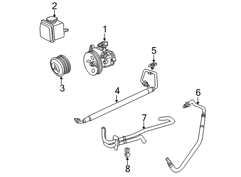 2004 Mercedes-Benz S500 P/S Pump & Hoses, Steering Gear & Linkage Diagram 3