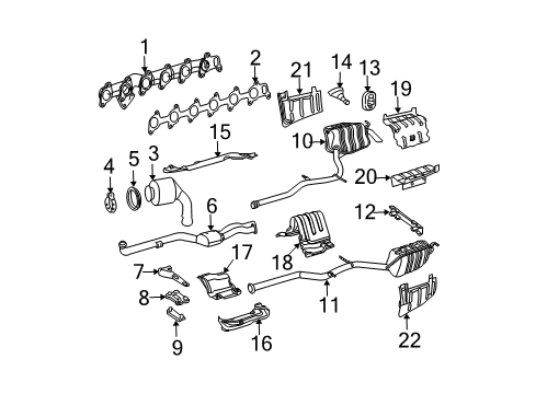 Muffler & Pipe Front Bracket Diagram for 211-492-02-20