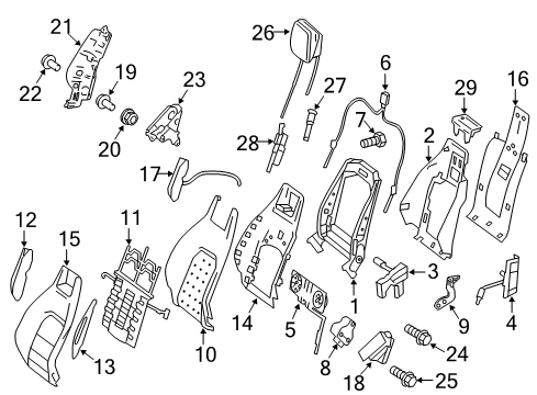 Seat Back Cover Diagram for 207-910-29-47-9E38