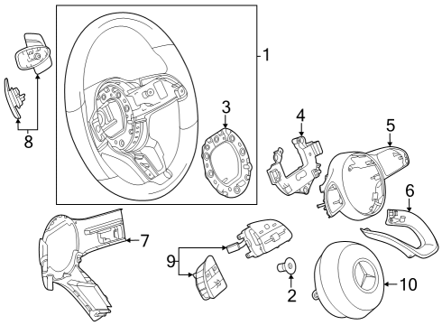 2023 Mercedes-Benz EQB 350 Steering Wheel & Trim Diagram 1