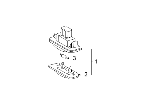 License Lamp Diagram for 203-820-05-56-64