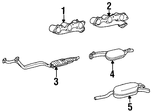 1991 Mercedes-Benz 300E Exhaust Components Diagram 1