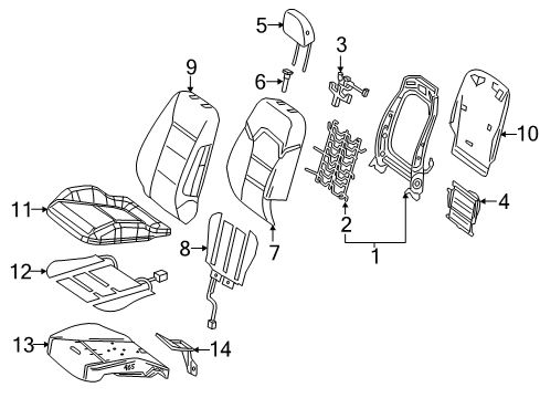 2019 Mercedes-Benz GLA45 AMG Driver Seat Components Diagram 3