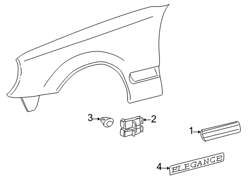 Body Side Molding Diagram for 210-690-01-82-9999