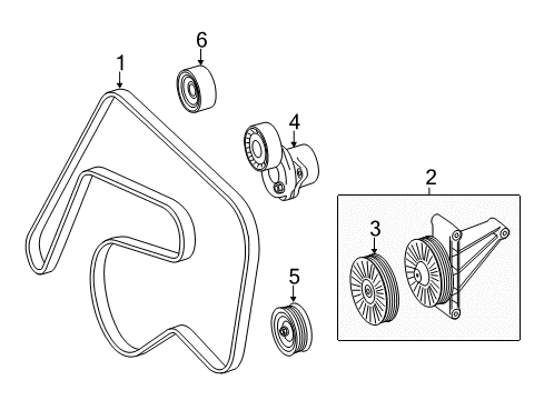 2017 Mercedes-Benz Sprinter 2500 Belts & Pulleys, Maintenance Diagram 1