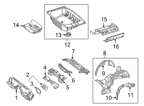 2020 Mercedes-Benz C63 AMG S Rear Floor & Rails Diagram 3