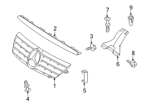 2002 Mercedes-Benz C230 Grille & Components Diagram