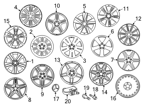 2013 Mercedes-Benz E63 AMG Wheels Diagram