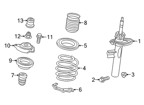 2022 Mercedes-Benz GLA35 AMG Struts & Components - Front Diagram