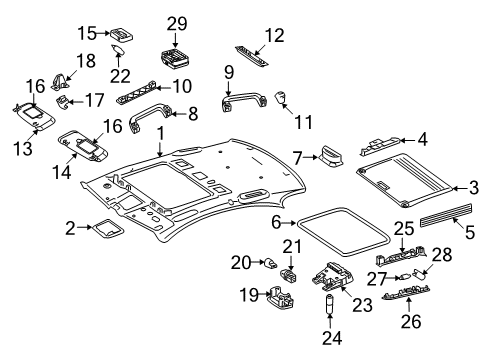 2011 Mercedes-Benz S400 Interior Trim - Roof Diagram