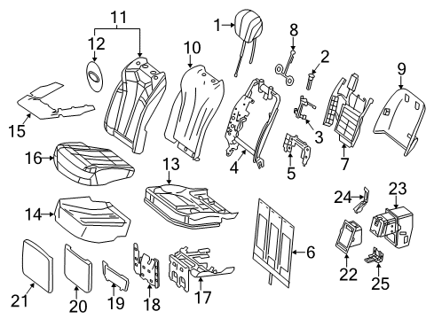 2014 Mercedes-Benz S550 Rear Seat Components Diagram 3