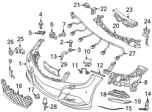 Bumper Cover Diagram for 204-880-80-47-64-9999