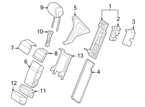 2024 Mercedes-Benz GLE53 AMG Rear Seat Components Diagram 1