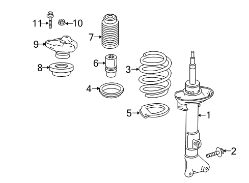 2013 Mercedes-Benz E350 Struts & Components - Front Diagram 1