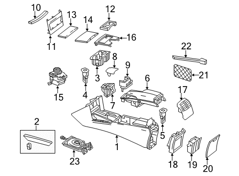 2010 Mercedes-Benz E550 Console Diagram 2