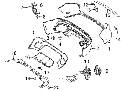 2023 Mercedes-Benz GLB35 AMG Bumper & Components - Rear Diagram 1