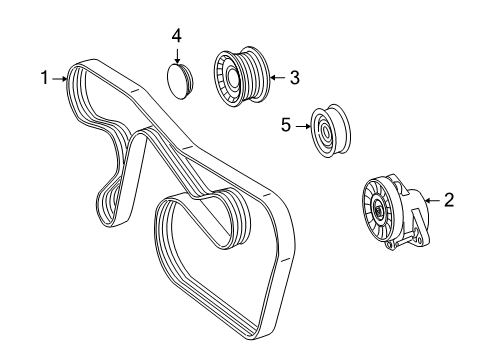 2009 Mercedes-Benz S550 Belts & Pulleys, Cooling Diagram