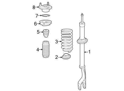 2023 Mercedes-Benz GLC300 Struts & Components - Front Diagram 1