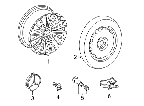 2022 Mercedes-Benz S500 Wheels Diagram 3