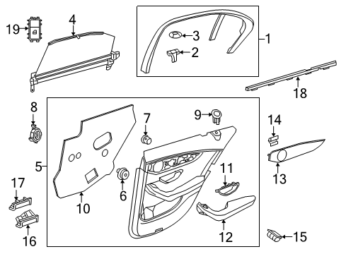 Center Molding Diagram for 205-730-83-22