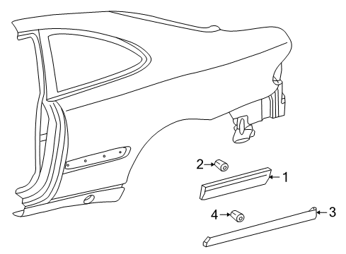 2000 Mercedes-Benz CLK320 Exterior Trim - Quarter Panel Diagram 2