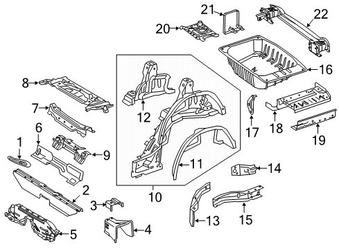 2020 Mercedes-Benz E53 AMG Rear Body - Floor & Rails Diagram 2