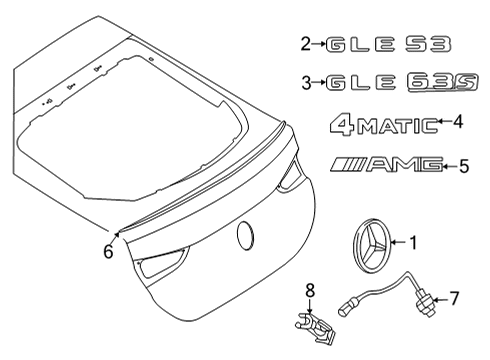 2021 Mercedes-Benz GLE63 AMG S Exterior Trim - Lift Gate Diagram 2