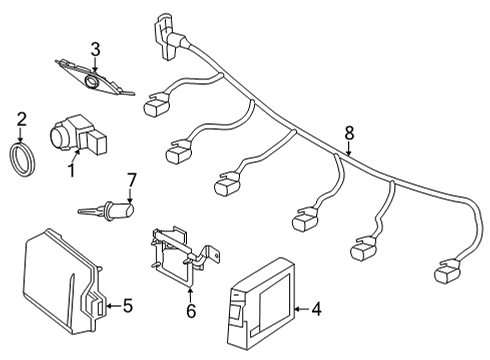 2023 Mercedes-Benz EQS 450+ Electrical Components - Front Bumper Diagram 1