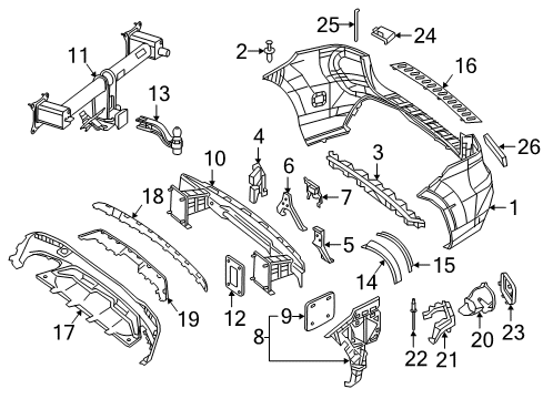 2016 Mercedes-Benz GLE63 AMG S Rear Bumper Diagram 2