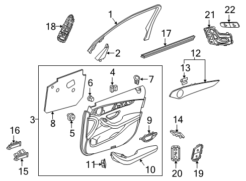 2015 Mercedes-Benz C63 AMG S Interior Trim - Front Door Diagram