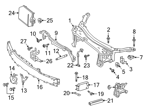 Radiator Support Bolt Diagram for 000-990-95-11