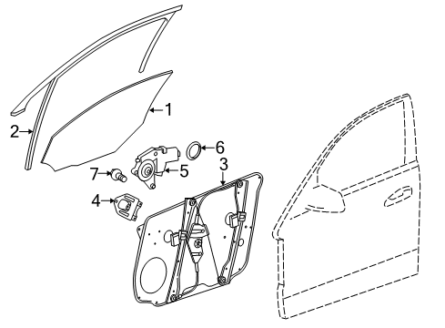 2013 Mercedes-Benz E63 AMG Front Door Diagram 1