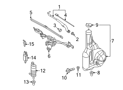 2018 Mercedes-Benz Sprinter 2500 Wiper & Washer Components Diagram 3