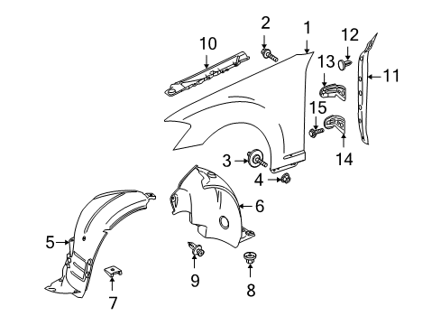 2013 Mercedes-Benz S65 AMG Fender & Components Diagram