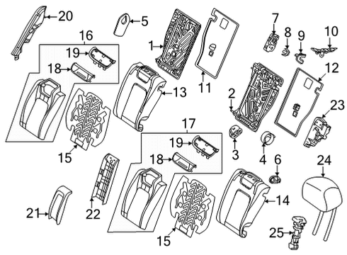 2019 Mercedes-Benz AMG GT 63 Rear Seat Components Diagram 1