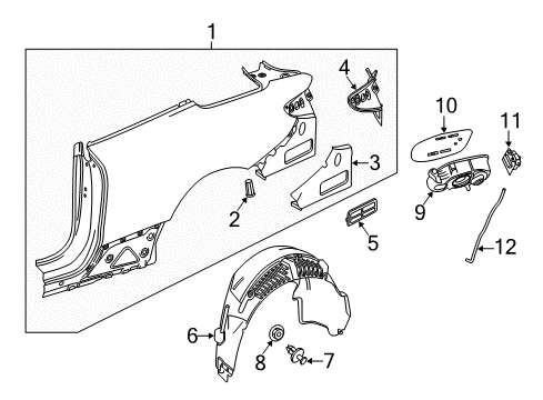 2020 Mercedes-Benz E53 AMG Quarter Panel & Components Diagram 1