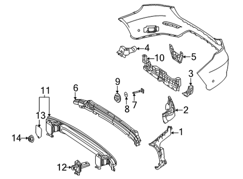 2022 Mercedes-Benz GLC43 AMG Bumper & Components - Rear Diagram 4