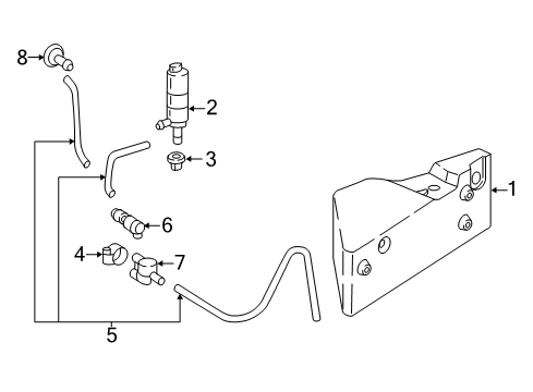 2009 Mercedes-Benz G550 Washer Components Diagram